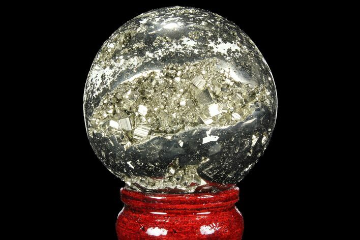 Polished Pyrite Sphere - Peru #98001